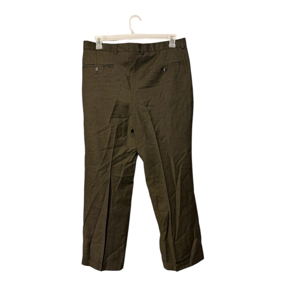 PRINCIPE Italy Wool Cashmere Dress Pants Mens 35 Brown Pleated Luxury Trousers - Picture 2 of 5